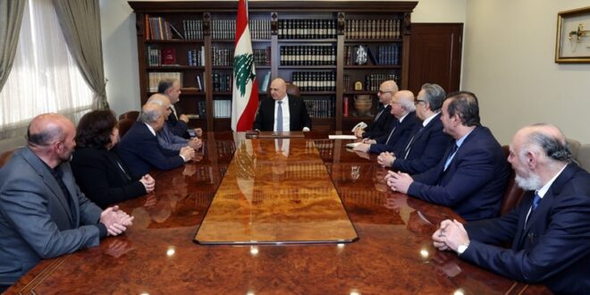 الرئيس عون استقبل وفد نقابة المدارس الاكاديمية الخاصة: الرسالة التربوية في لبنان لا بد ان تستمر